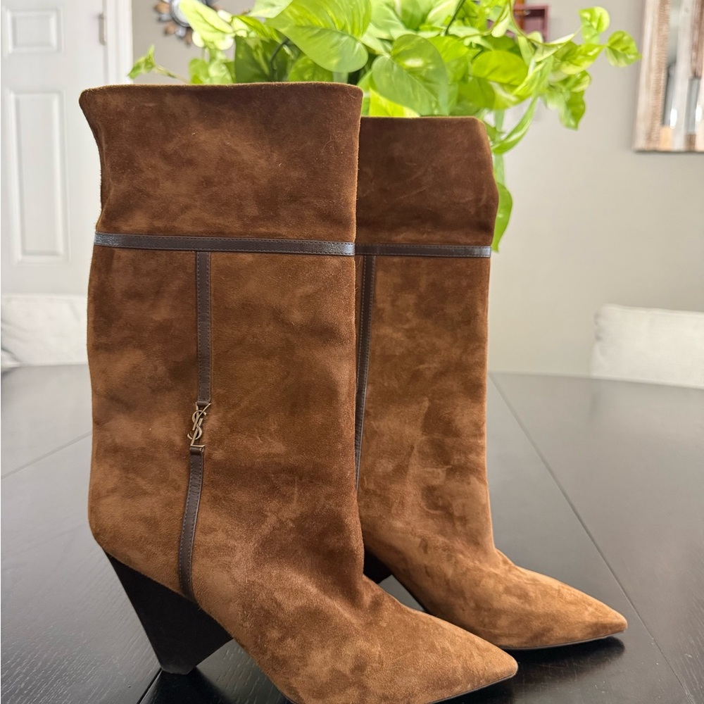 YSL Brown Suede Boots